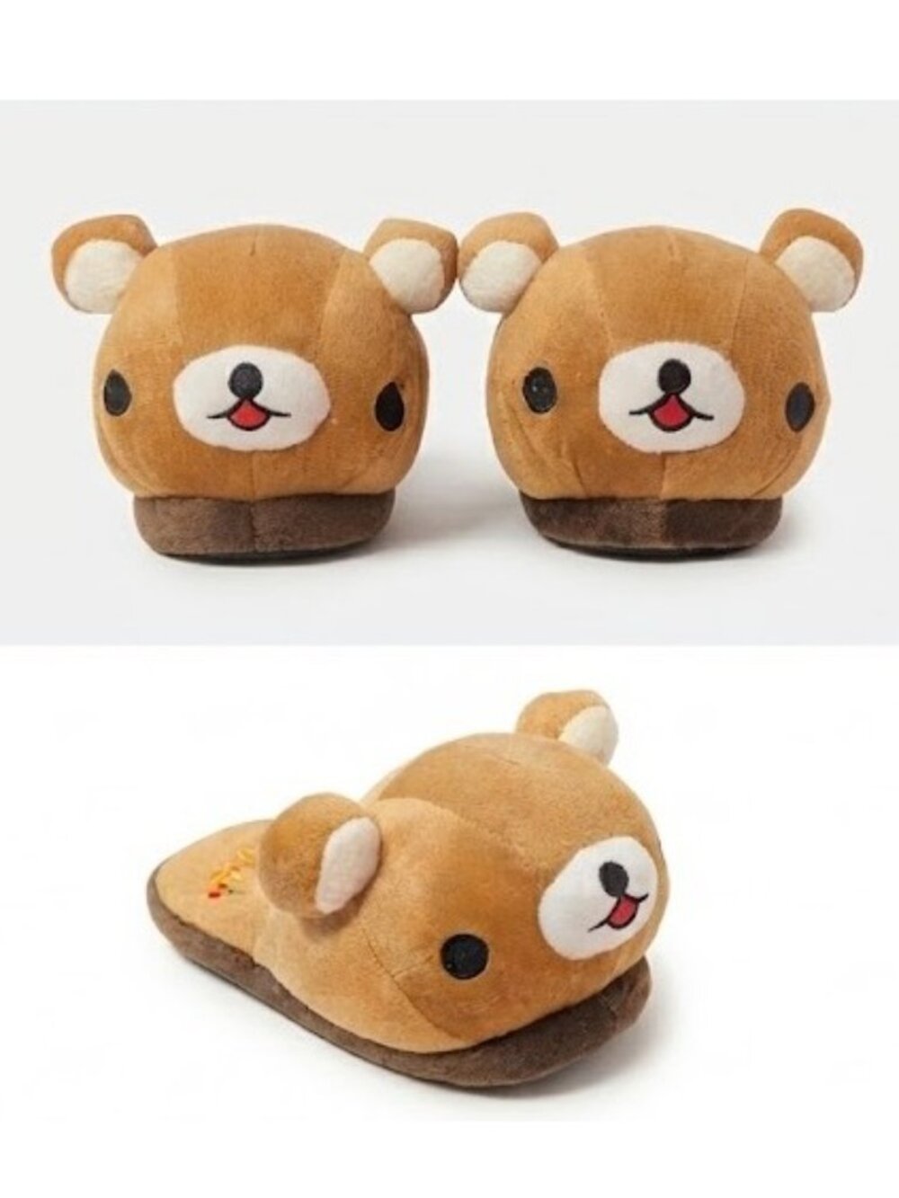 Rilakkuma Bear Kids Plush Slippers Toddler Cozy Indoor Shoes Cosplay up to 9"